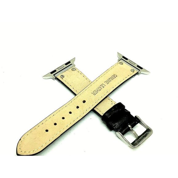 Anne Klein Women\'s Apple Watch Band 38/40/41mm Black Leather Strap main image 5